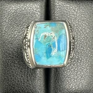 New Condition Sterling Silver Turquoise Turkish Design Ring 925 Size 9